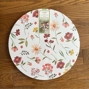 NWT Colordrift Watercolour Floral design set of 4 round cork placemats